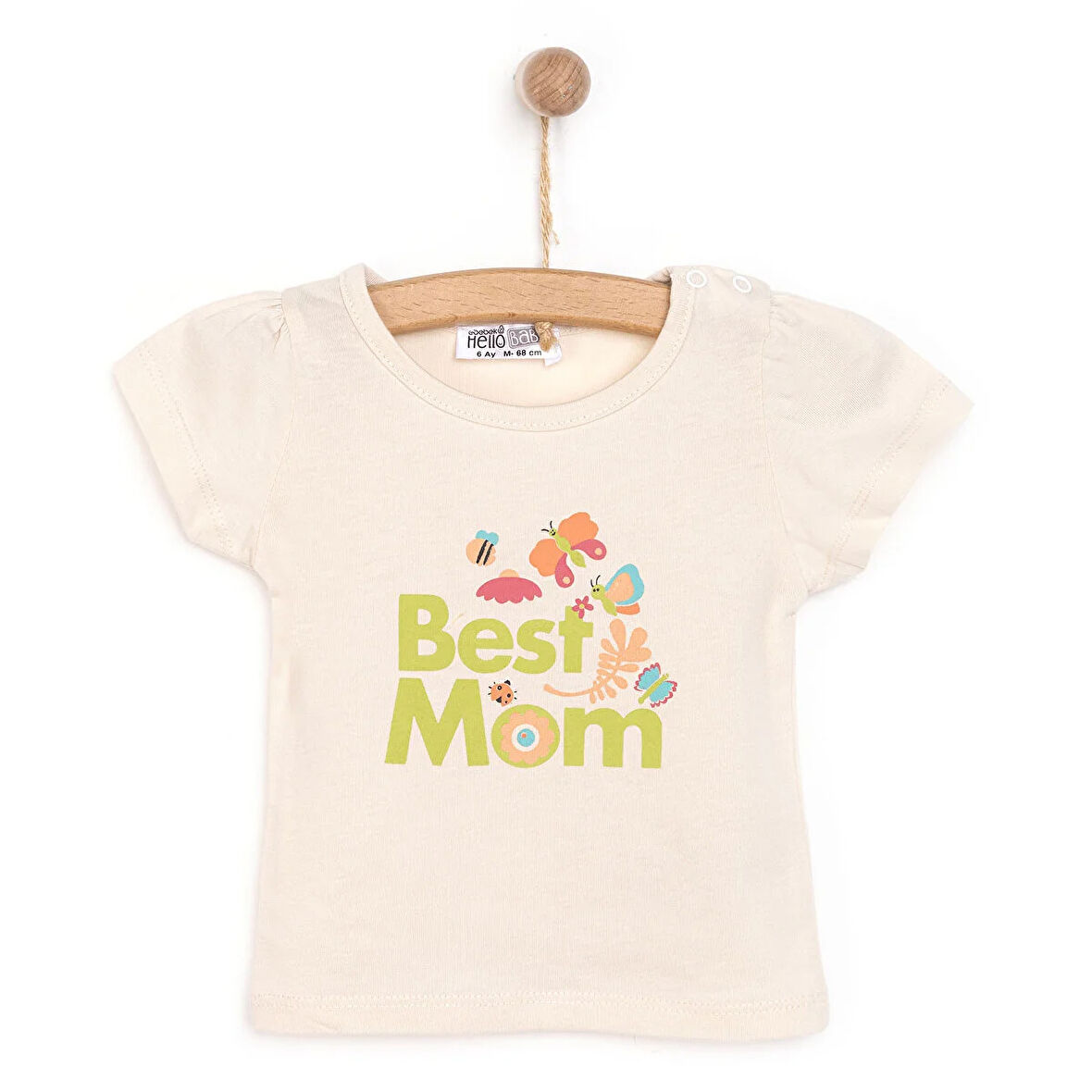 HelloBaby Basic Best Mom Baskılı Tshirt Kız Bebek