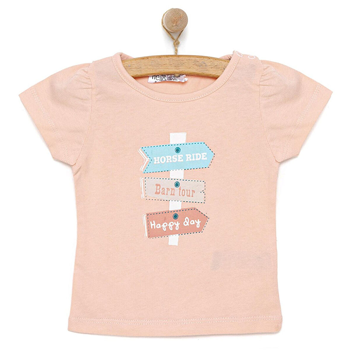HelloBaby Basic Yazı Baskılı  Tshirt Kız Bebek