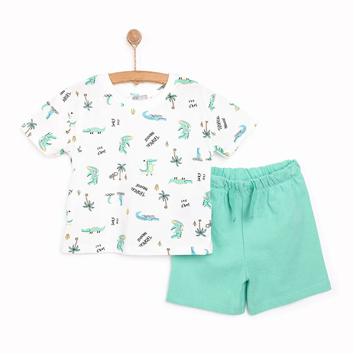 HelloBaby Crocodile Erkek Tshirt-Şort Erkek Bebek