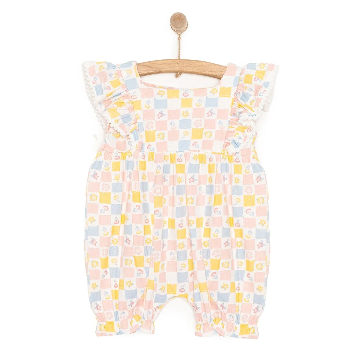 HelloBaby Flowers Kız Kısa Tulum Kız Bebek