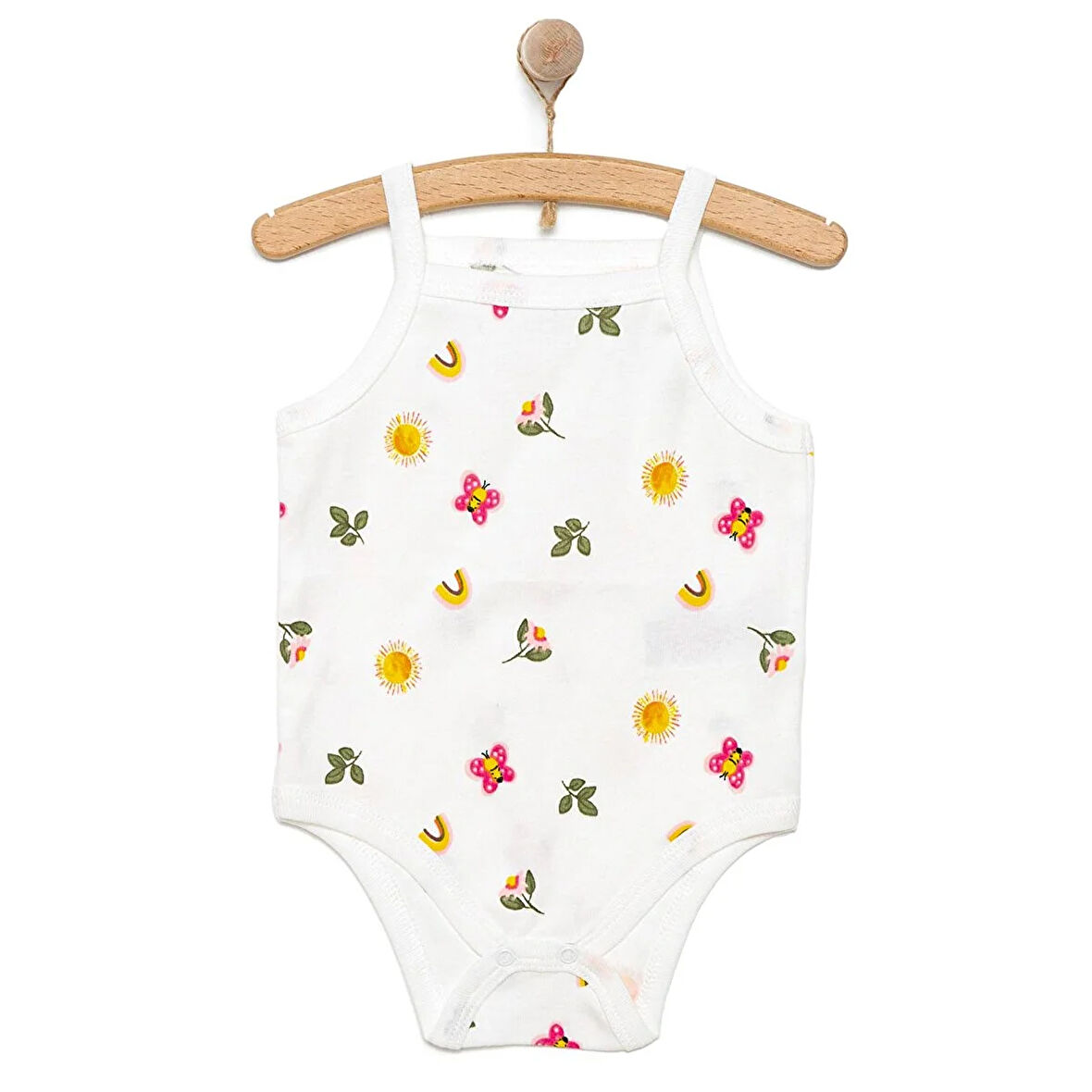 HelloBaby Çiçek Desenli İp Askılı Body