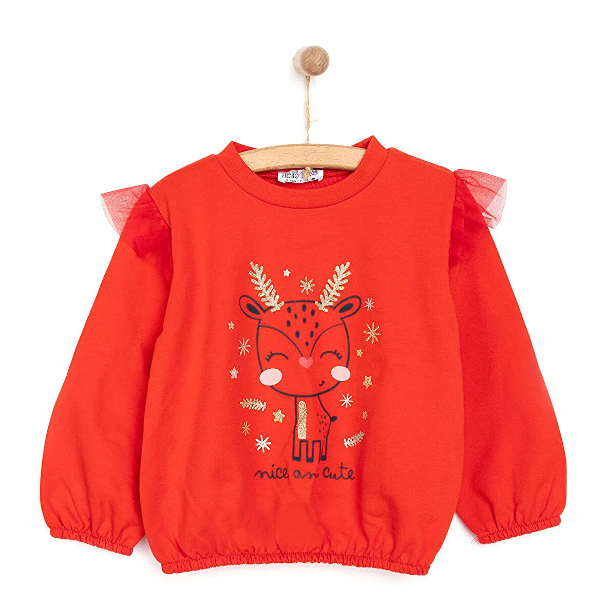HelloBaby New Year Party Kız Sweatshirt Kız Bebek