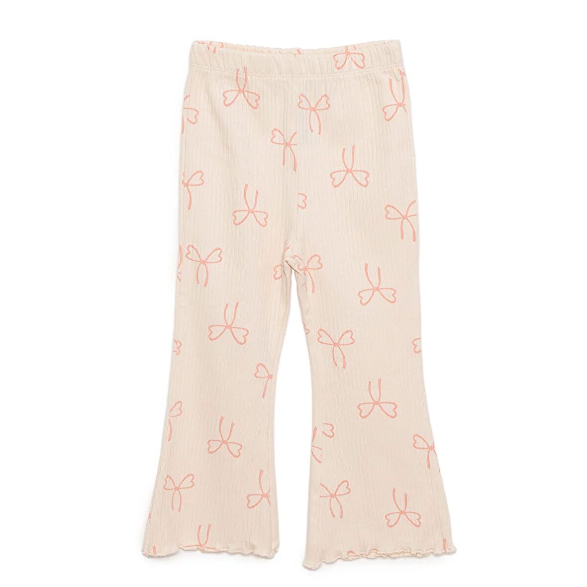 HelloBaby Basic Kız Fiyonk Desenli İspanyol Paça Kaşkorse Tayt Kız Bebek