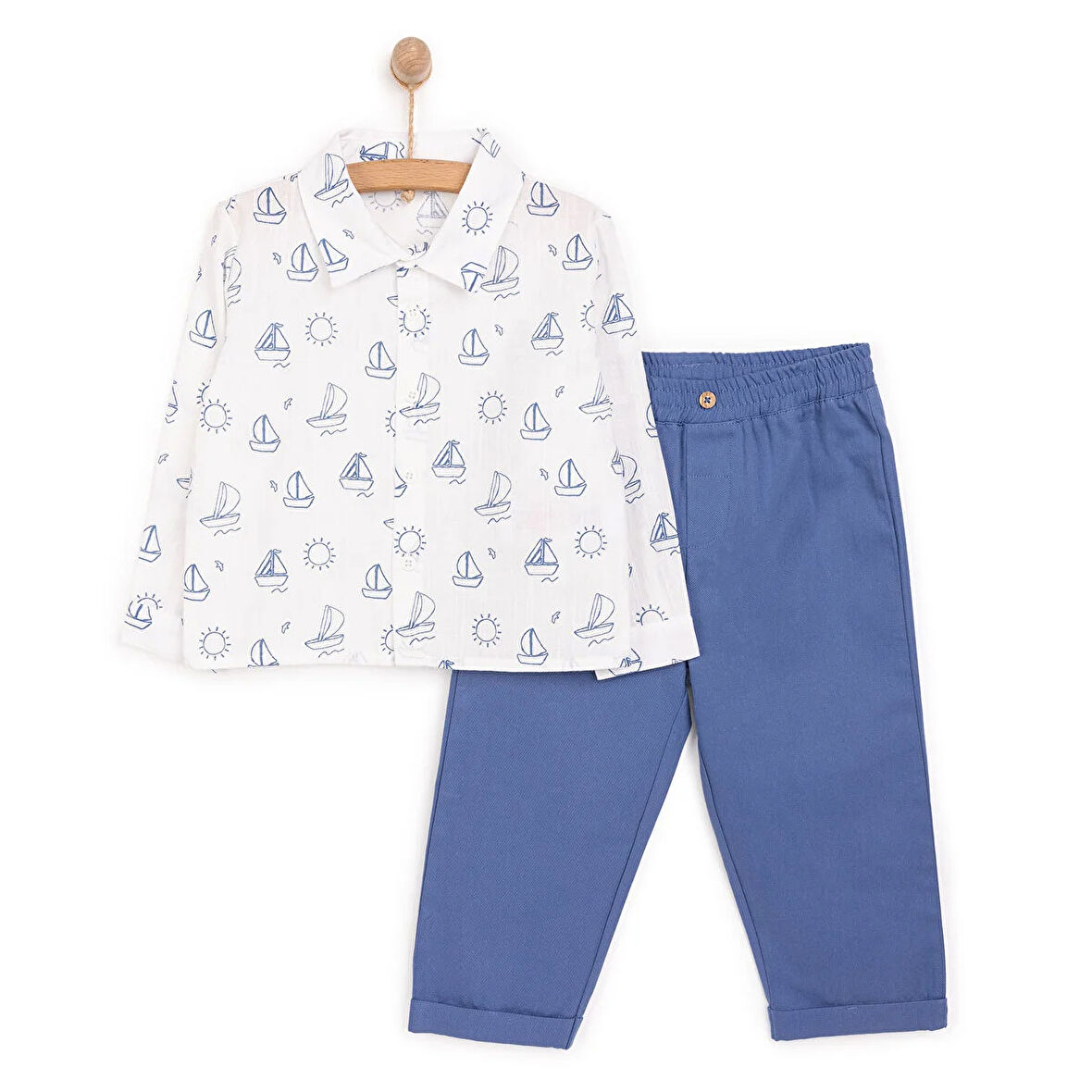 HelloBaby Little Sailor Erkek Gömlek-Pantolon Erkek Bebek