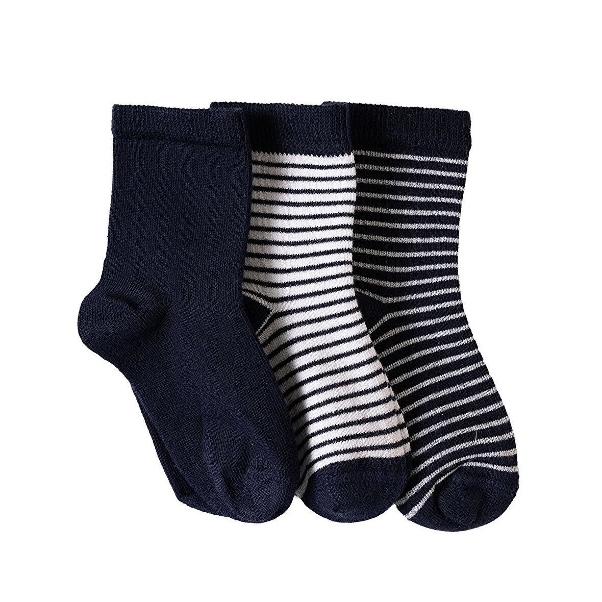 HelloBaby Erkek Bebek 3lü Soket Çorap Desenli Lacivert