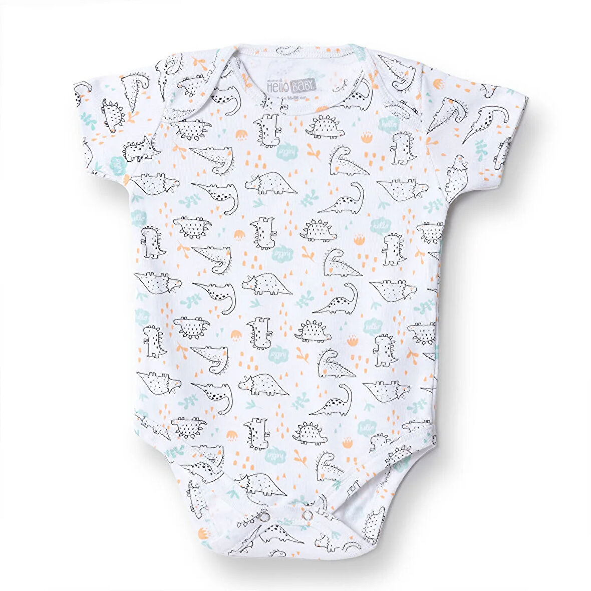 HelloBaby Erkek Bebek Kısa Body Çıtçıtlı Zarf Yaka