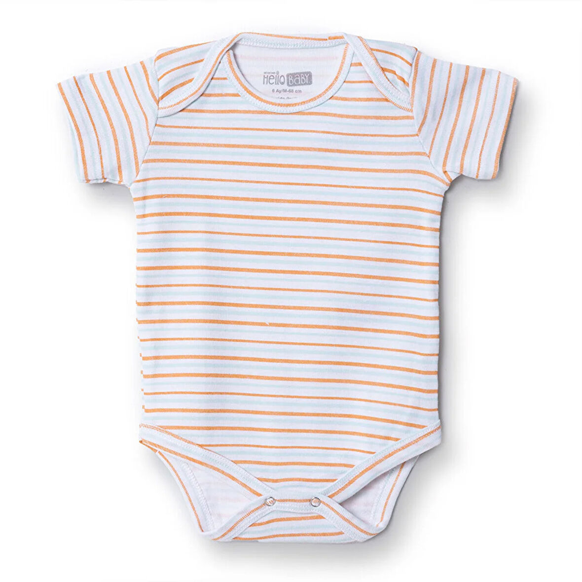 HelloBaby Erkek Bebek Kısa Kol Body Çıtçıtlı Zarf Yaka