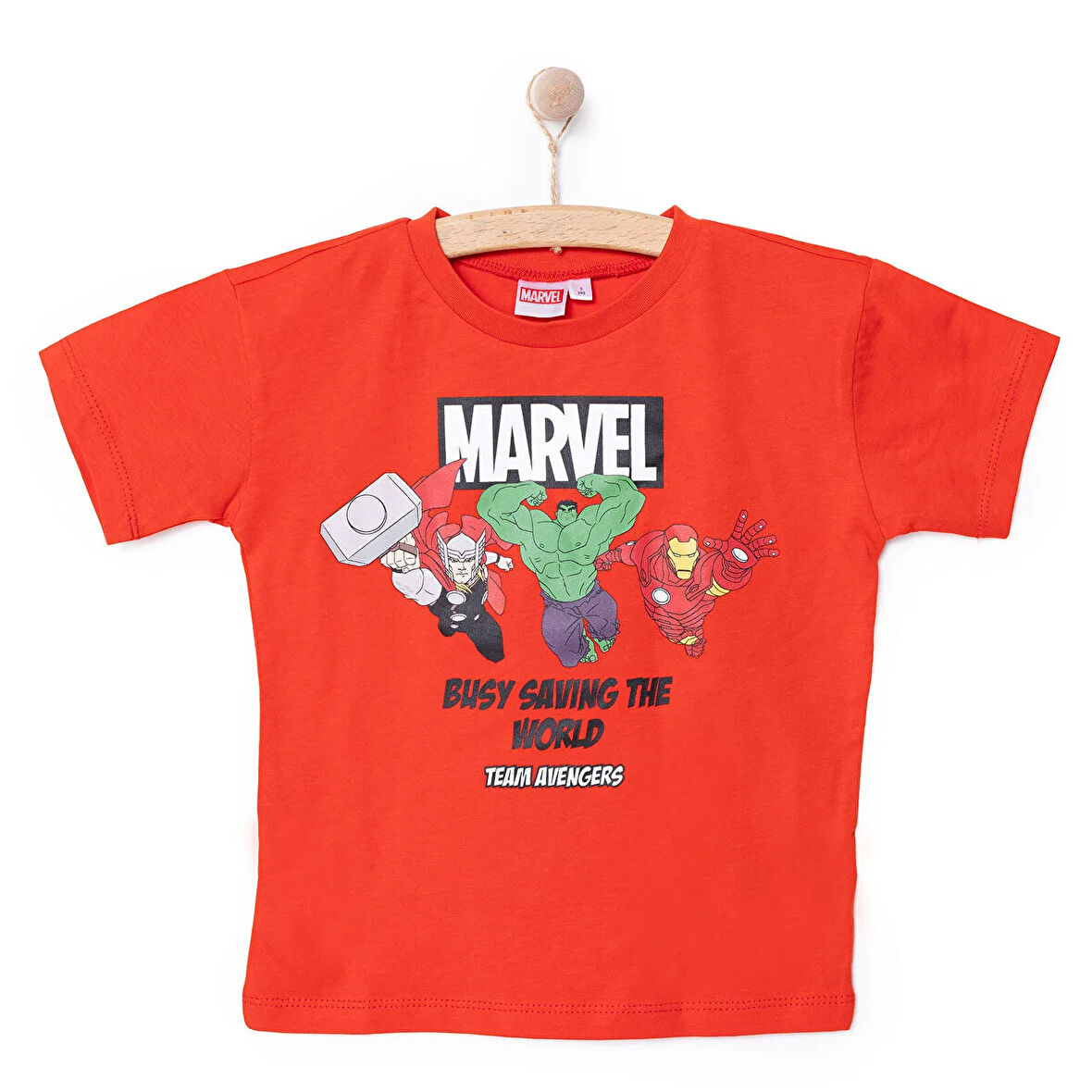 Marvel Erkek Bebek Tişört Bisiklet Yaka Kısa Kol Kırmızı