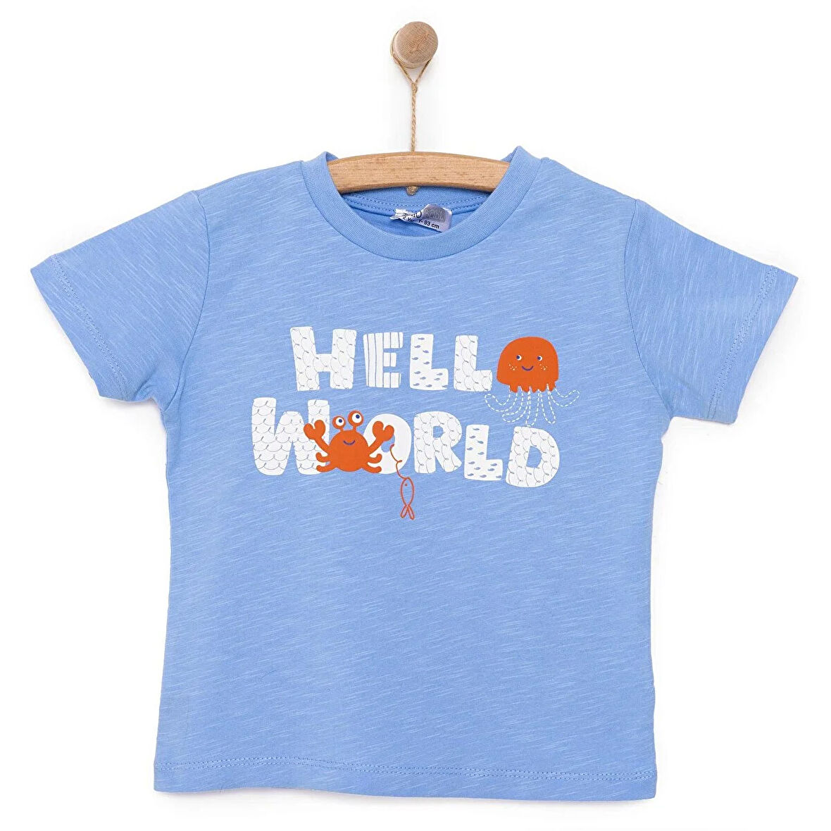 HelloBaby Under the Sea Wave Hello Yazı Baskılı Erkek Tshirt Erkek Bebek