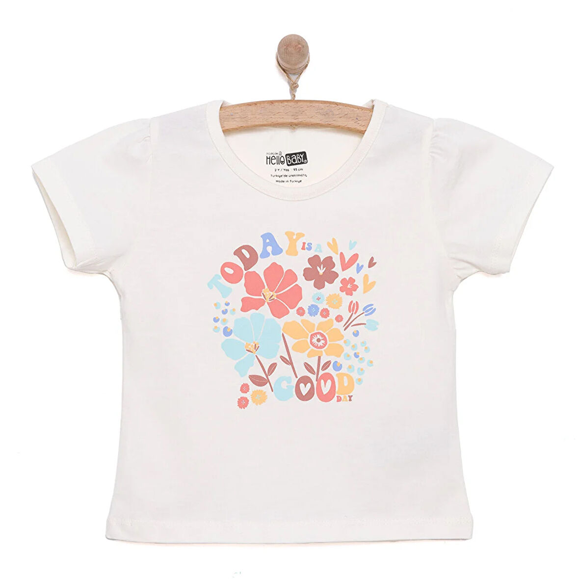 HelloBaby Basic Kız Çiçek Baskılı T-Shirt Kız Bebek