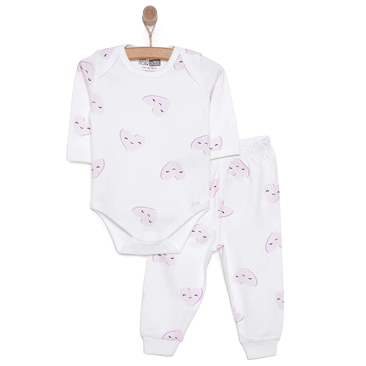 HelloBaby Unisex Kalp Body-Patiksiz Alt Unisex