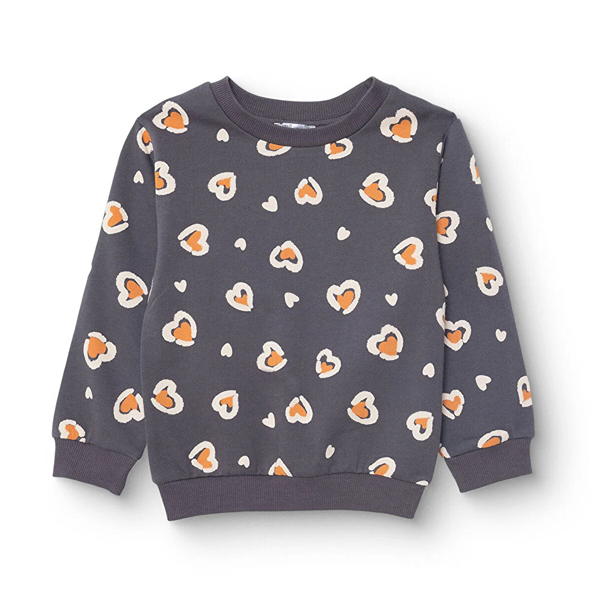 HelloBaby Kız Bebek Sweatshirt Şardonlu Bisiklet Yaka Uzun Kol