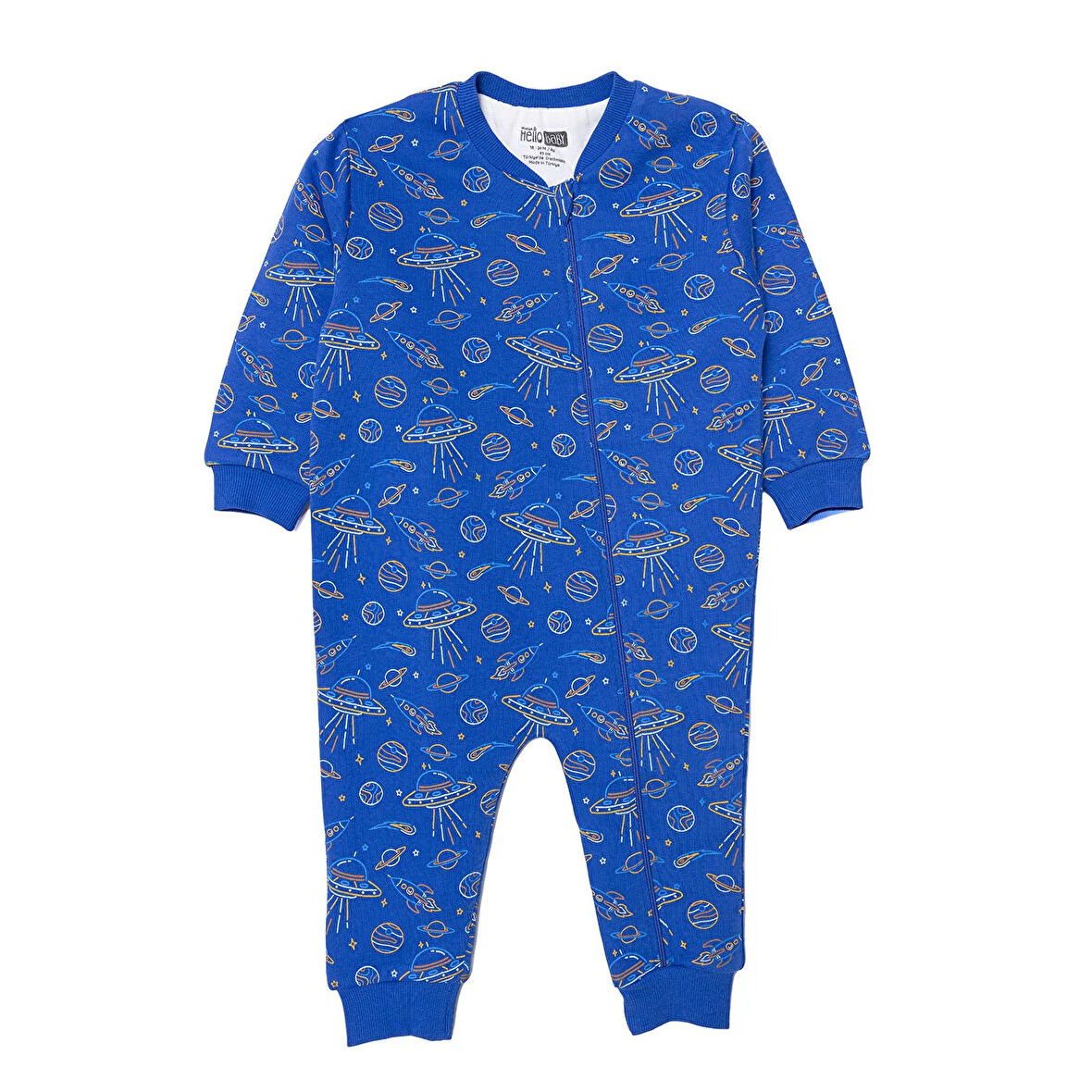 HelloBaby Erkek Bebek Uyku Tulumu 1 Tog Fermuarlı Bisiklet Yaka Uzun Kol