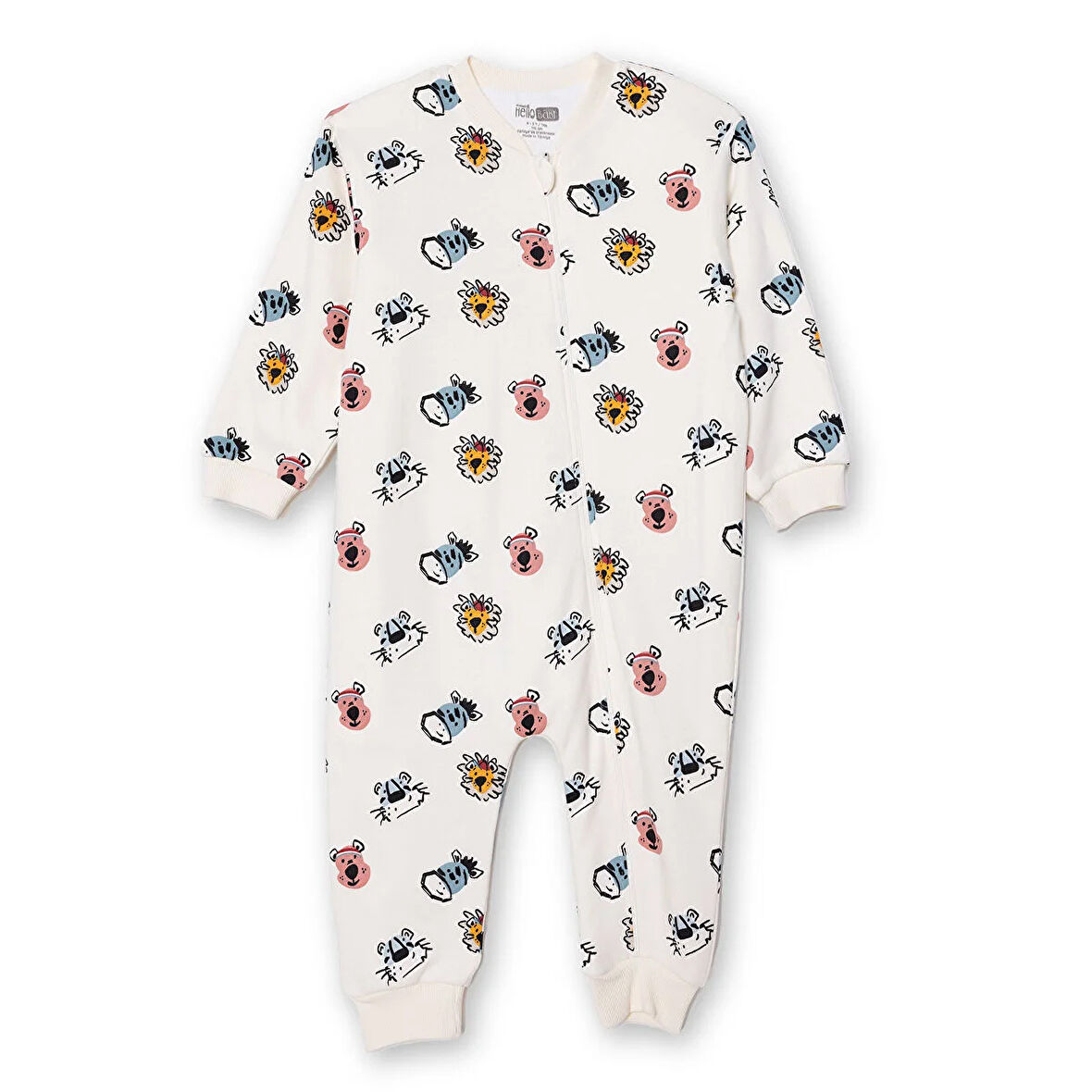 HelloBaby Erkek Bebek Uyku Tulumu 1 Tog Fermuarlı Bisiklet Yaka Uzun Kol