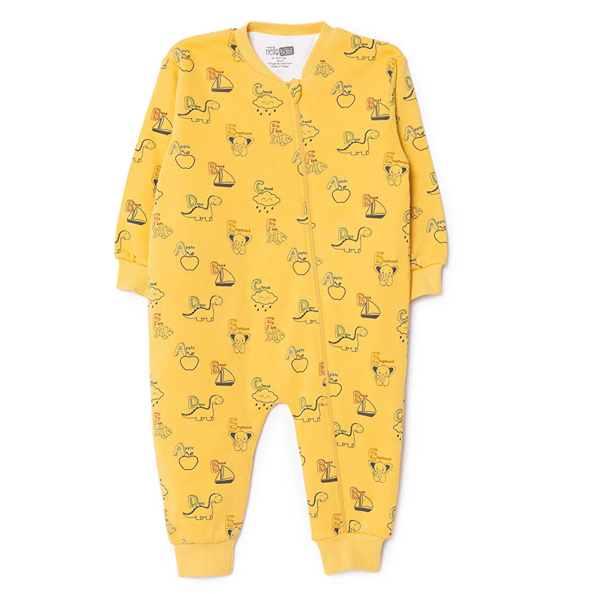 HelloBaby Erkek Bebek Uyku Tulumu Fermuarlı 1 tog Bisiklet Yaka Uzun Kol Ribanalı