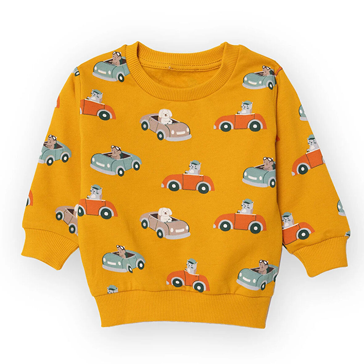 HelloBaby Araba Baskılı Sweatshirt Erkek Bebek