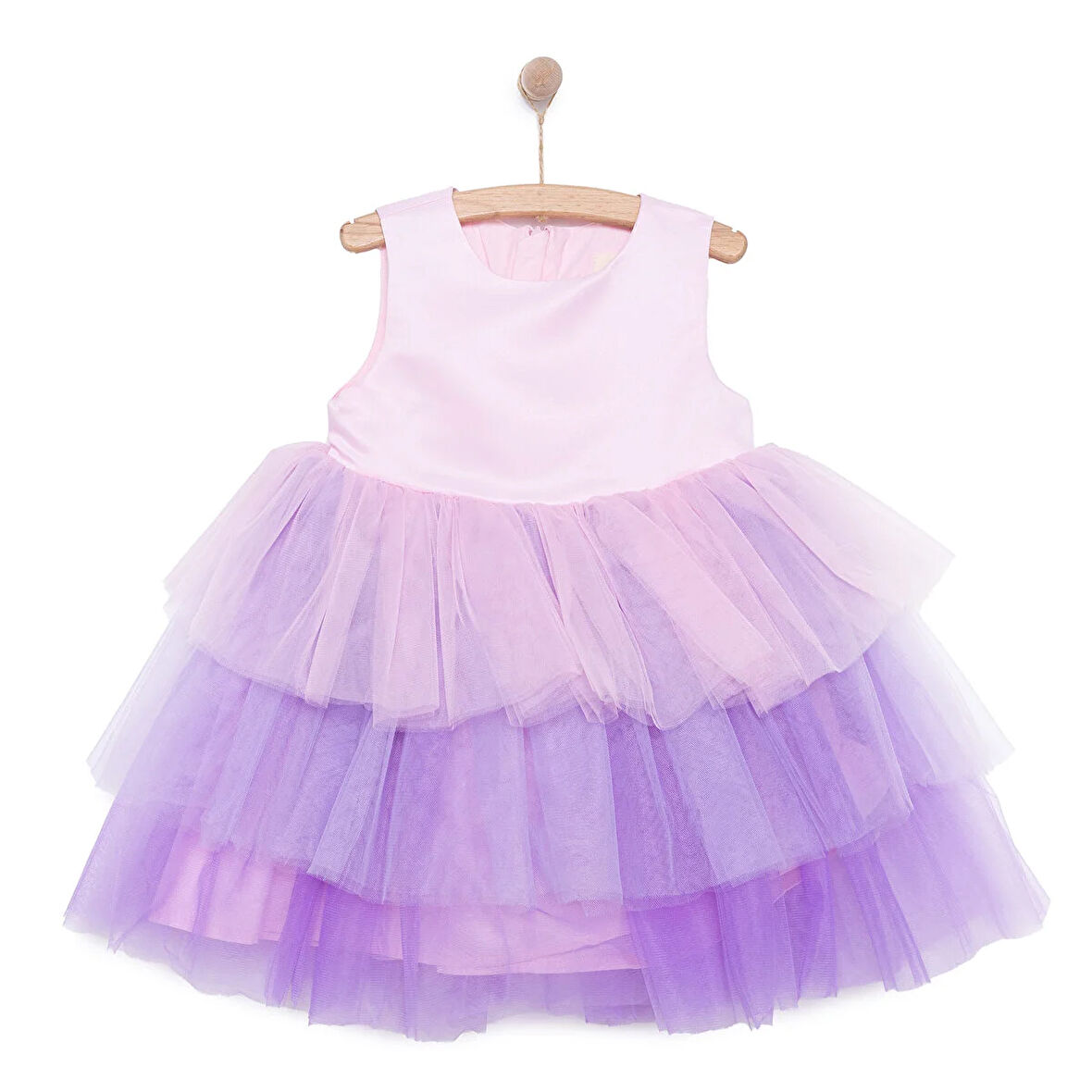 Pixy Love Kız Bebek Abiye Elbise Pixy Love Party Collection Bisiklet Yaka Atlet Kol Pembe