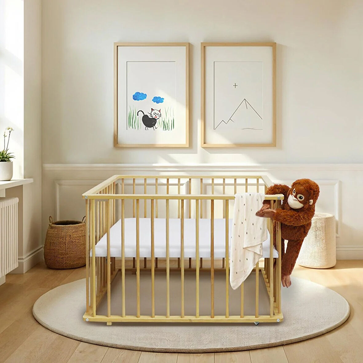 baby plus 80x100 Ahşap Oyun Parkı