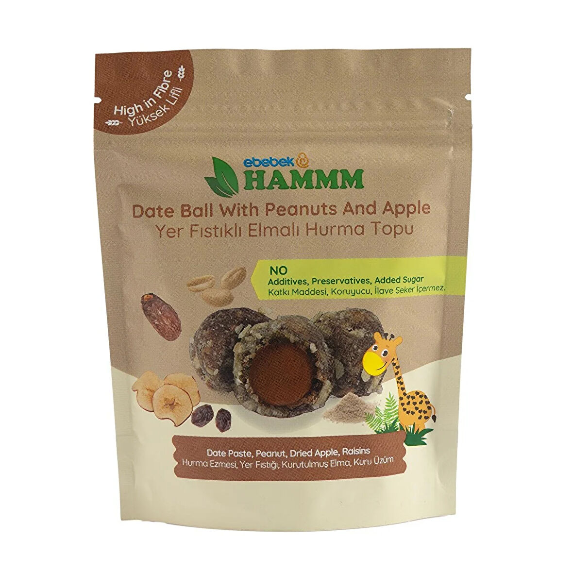 HAMMM Yer Fıstıklı Elmalı Hurma Topu 72 gr.