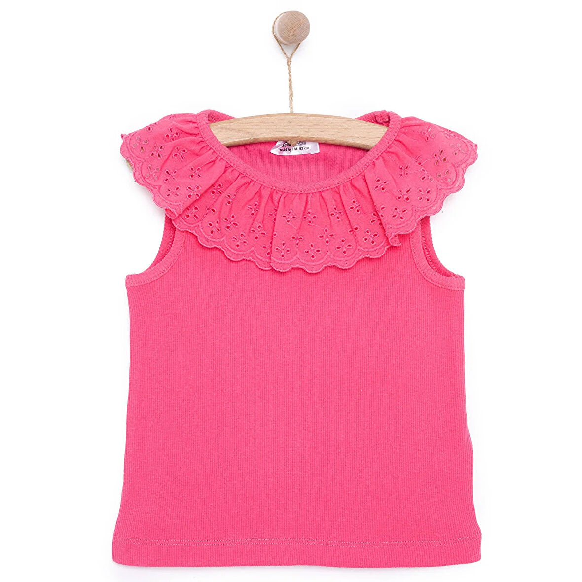 HelloBaby Kız Bebek Bluz Romantic Garden Bebe Yaka Atlet Kol Pembe