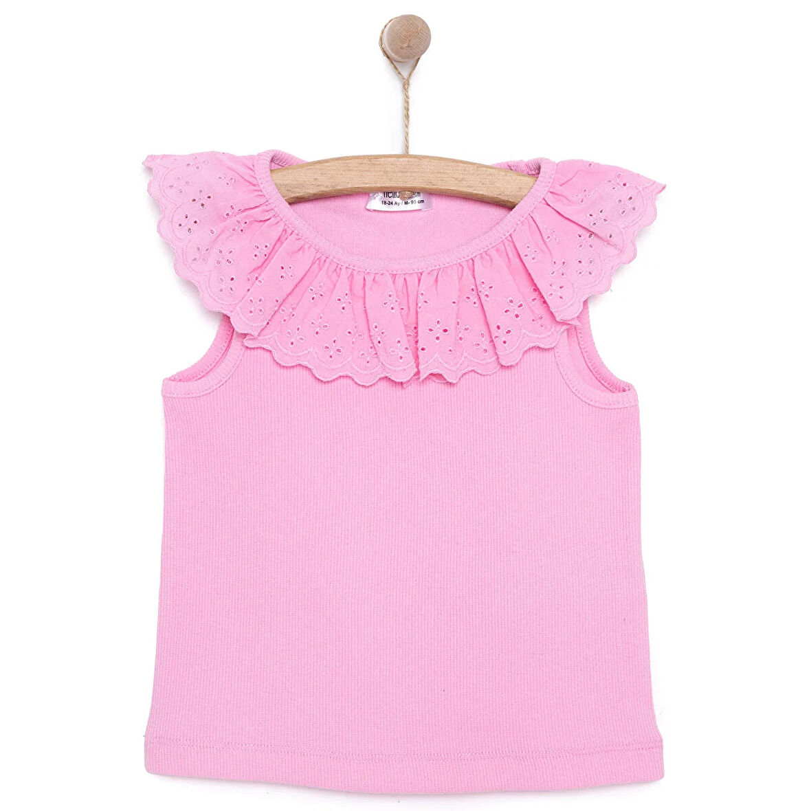 HelloBaby Kız Bebek Bluz Romantic Garden Bebe Yaka Atlet Kol Pembe