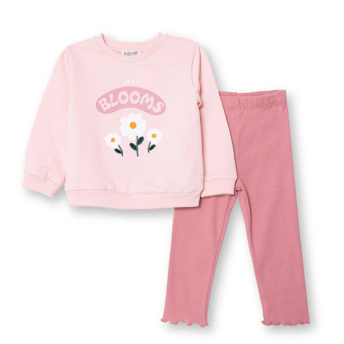 HelloBaby Kız Bebek Motto Girl Sweatshirt - Tayt