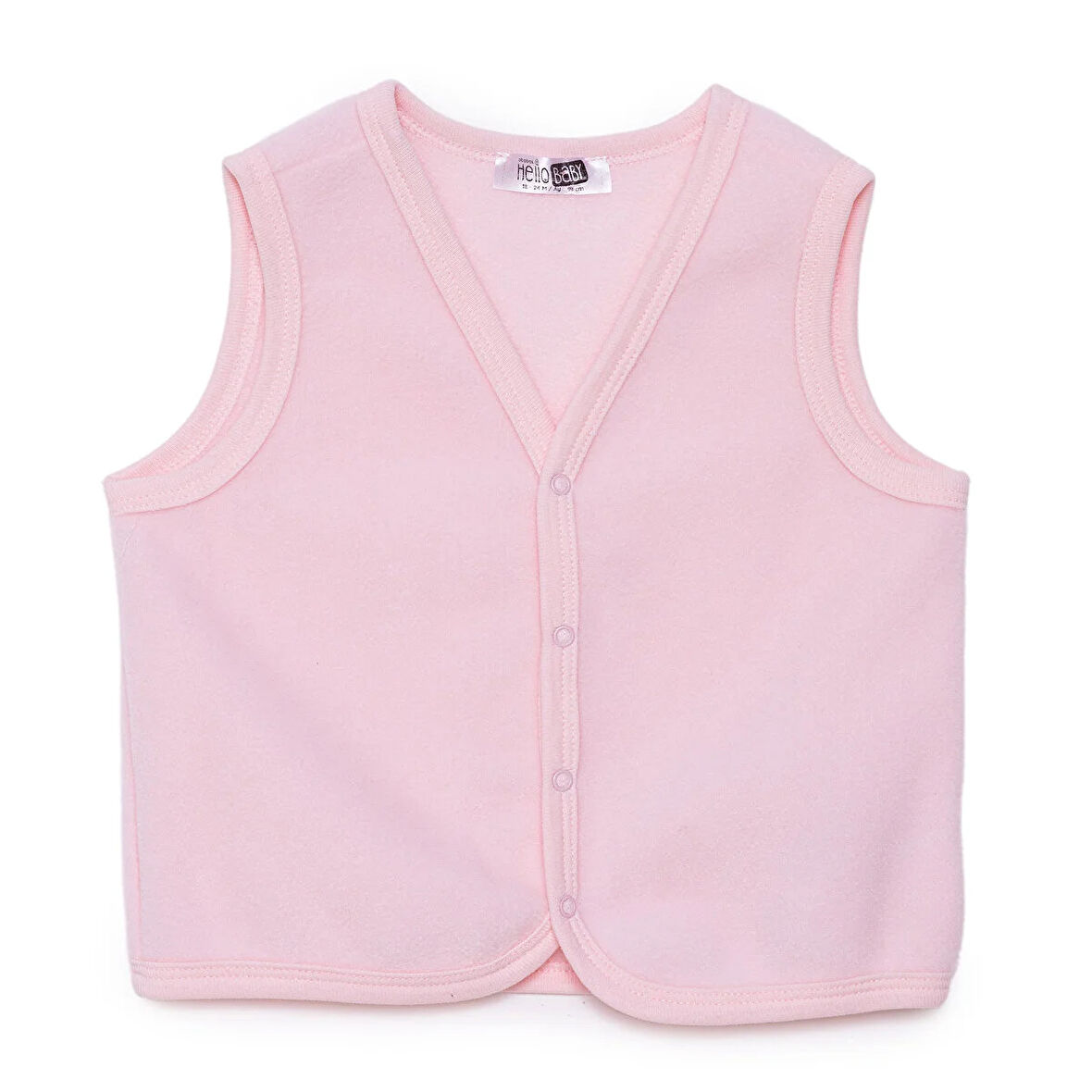 HelloBaby Kız Bebek Polar Yelek Çıtçıtlı V Yaka Atlet Kol