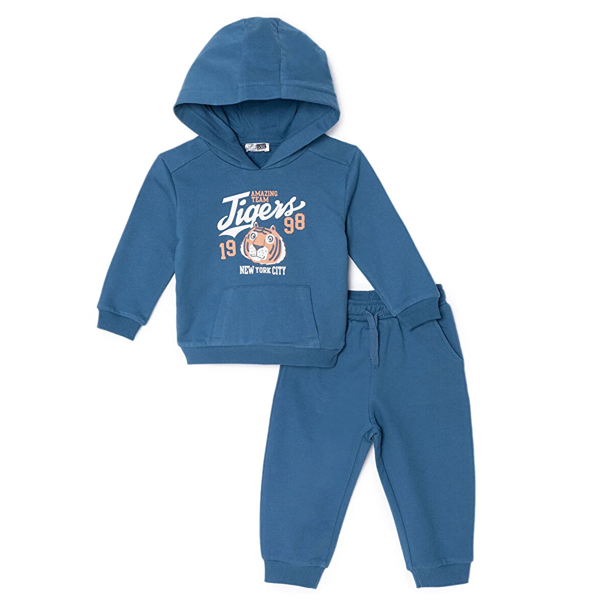 HelloBaby Erkek Bebek Eşofman Takımı Motto Boy Bisiklet Yaka Uzun Kol Ribanalı