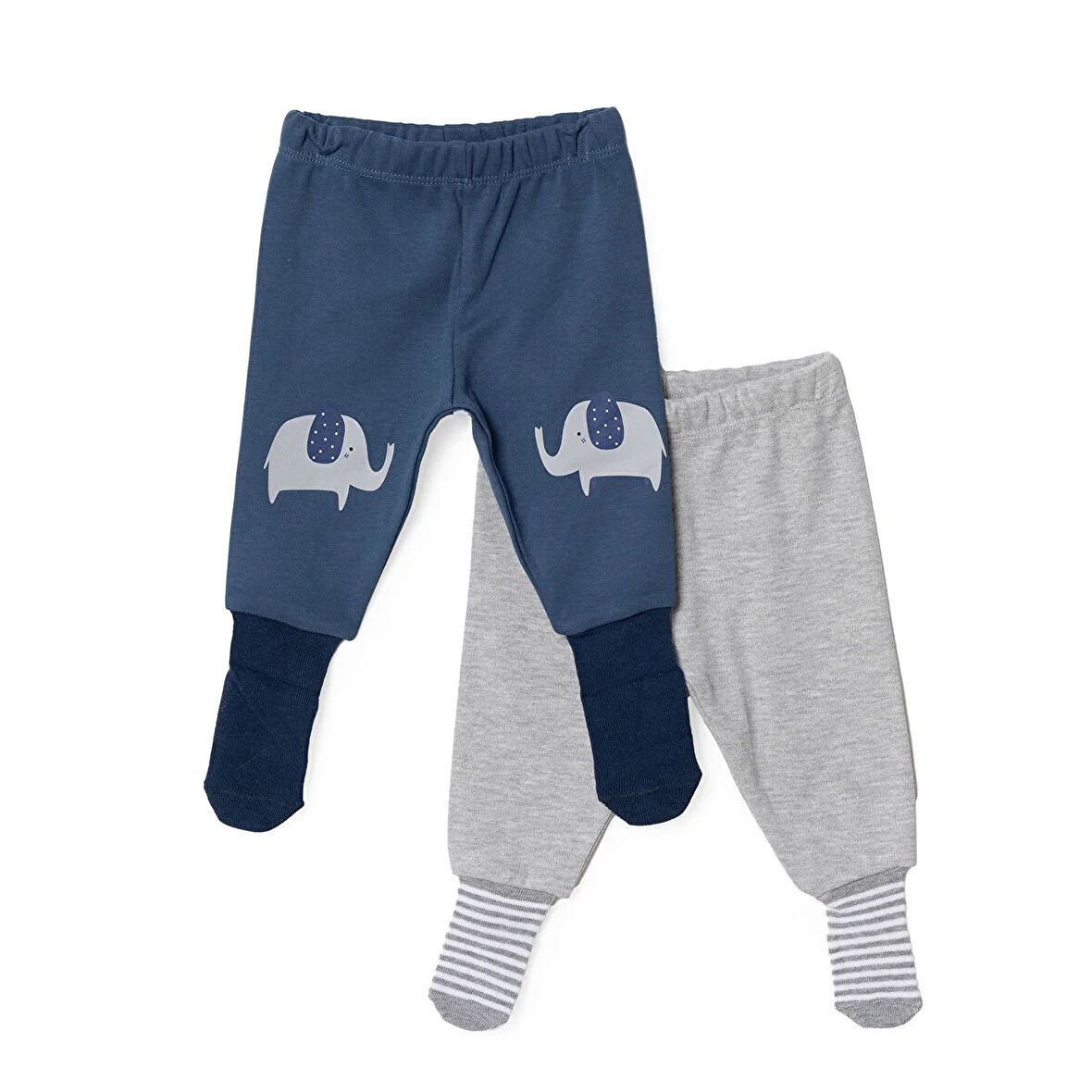 HelloBaby Erkek Bebek 2li Çoraplı Pantolon Çoraplı