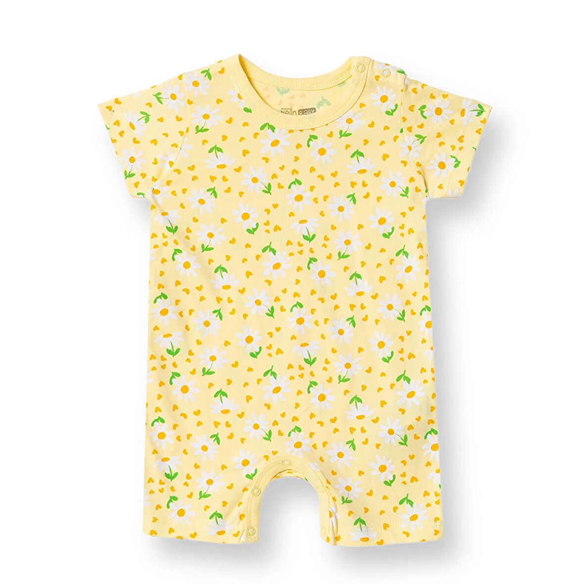 HelloBaby Kız Bebek Kısa Tulum Bisiklet Yaka Kısa Kol