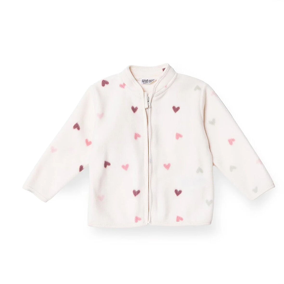 HelloBaby Kız Bebek Polar Hırka Fermuarlı Hakim Yaka Uzun Kol