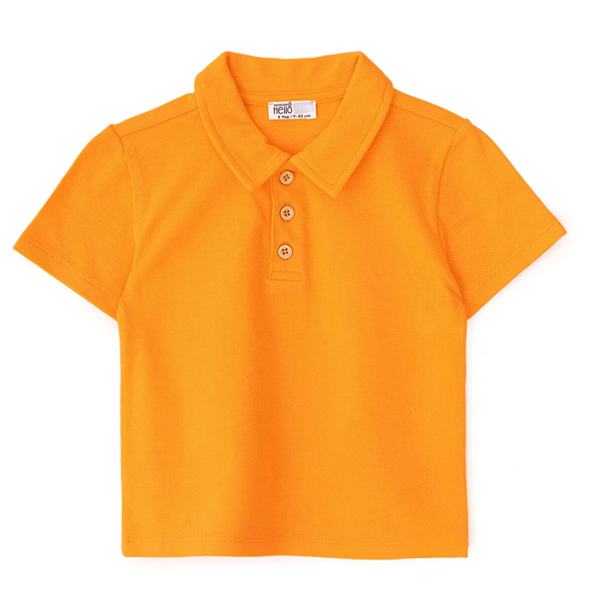 HelloBaby Erkek Bebek Tshirt Düğmeli Bisiklet Yaka Kısa Kol