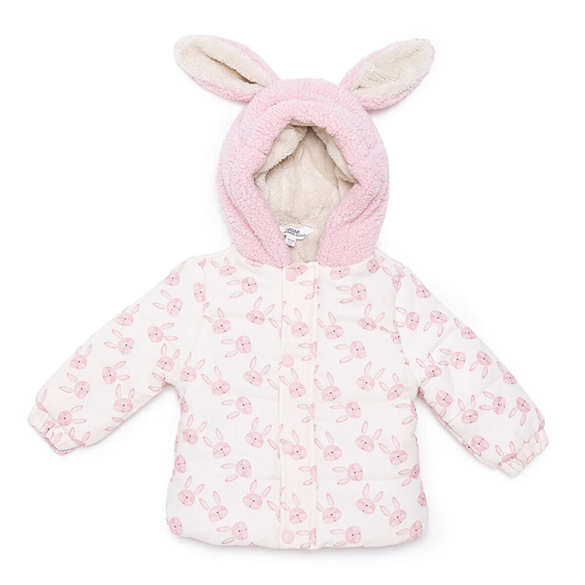 Midimod Kız Bebek Mont Fermuarlı Çıtçılı Uzun Kol