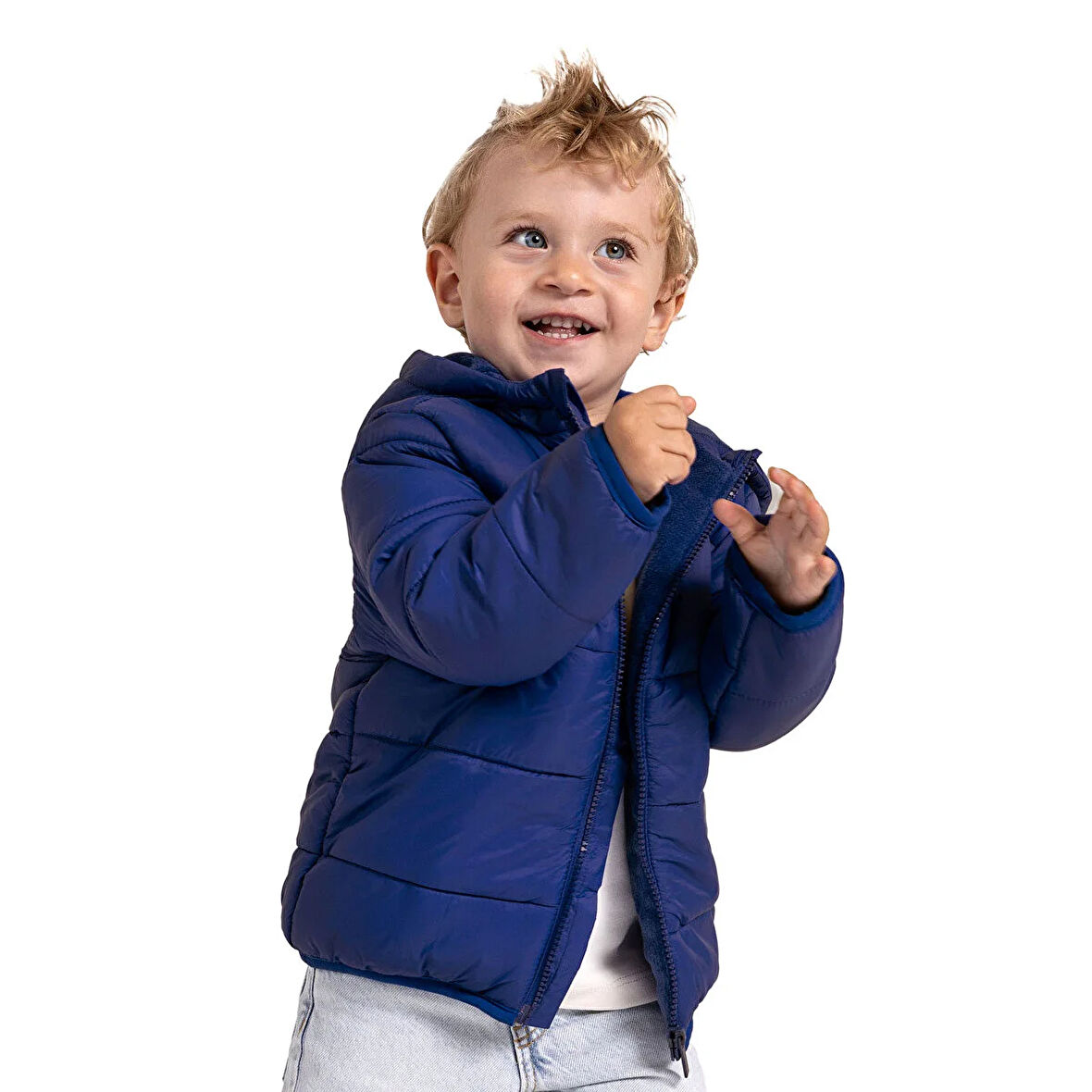 HelloBaby Erkek Bebek Mont Fermuarlı Uzun Kol