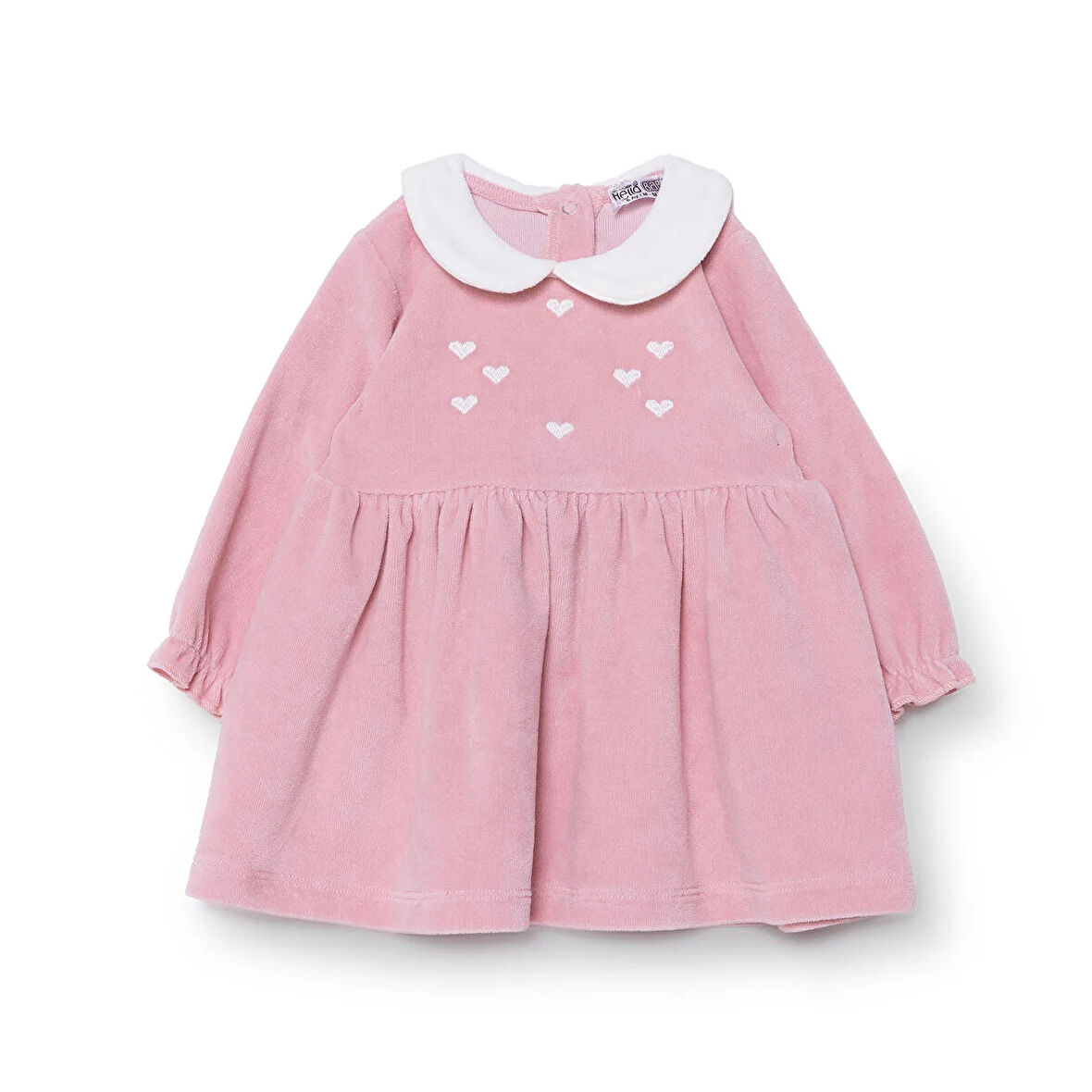 HelloBaby Kız Bebek Elbise Çıtçıtlı New Year Bisiklet Yaka Uzun Kol