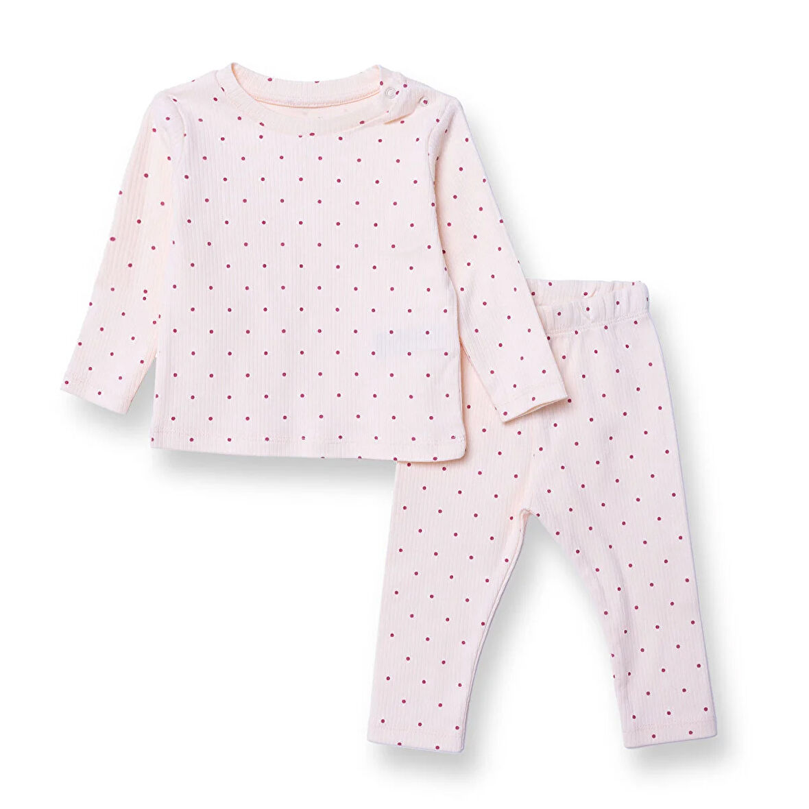 For My Baby Kız Bebek Sweatshirt-Patiksiz Alt Çıtçıtlı Bisiklet Yaka Uzun Kol Ribanalı