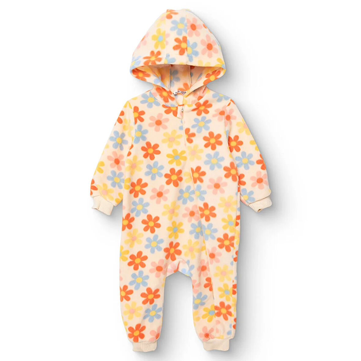 HelloBaby Kız Bebek Polar Patiksiz Tulum Uzun Kol Lastikli Paça