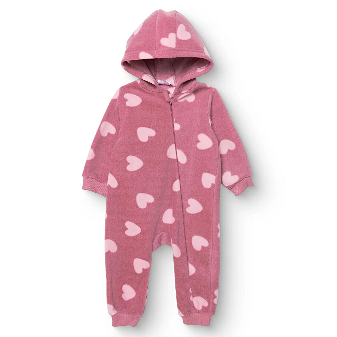 HelloBaby Kız Bebek Polar Patiksiz Tulum Uzun Kol Lastikli Paça