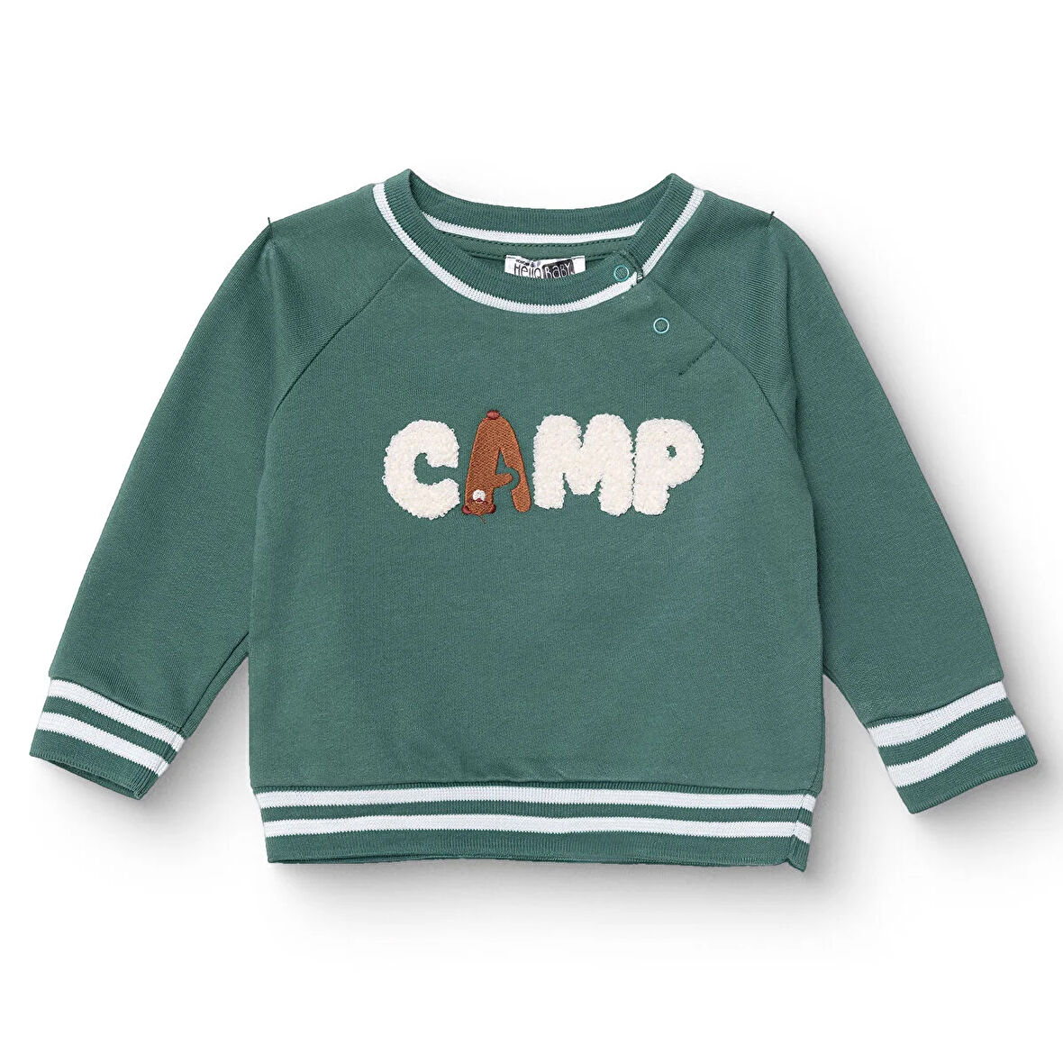 HelloBaby Erkek Bebek Camp Life Sweatshirt Bisiklet Yaka Uzun Kol