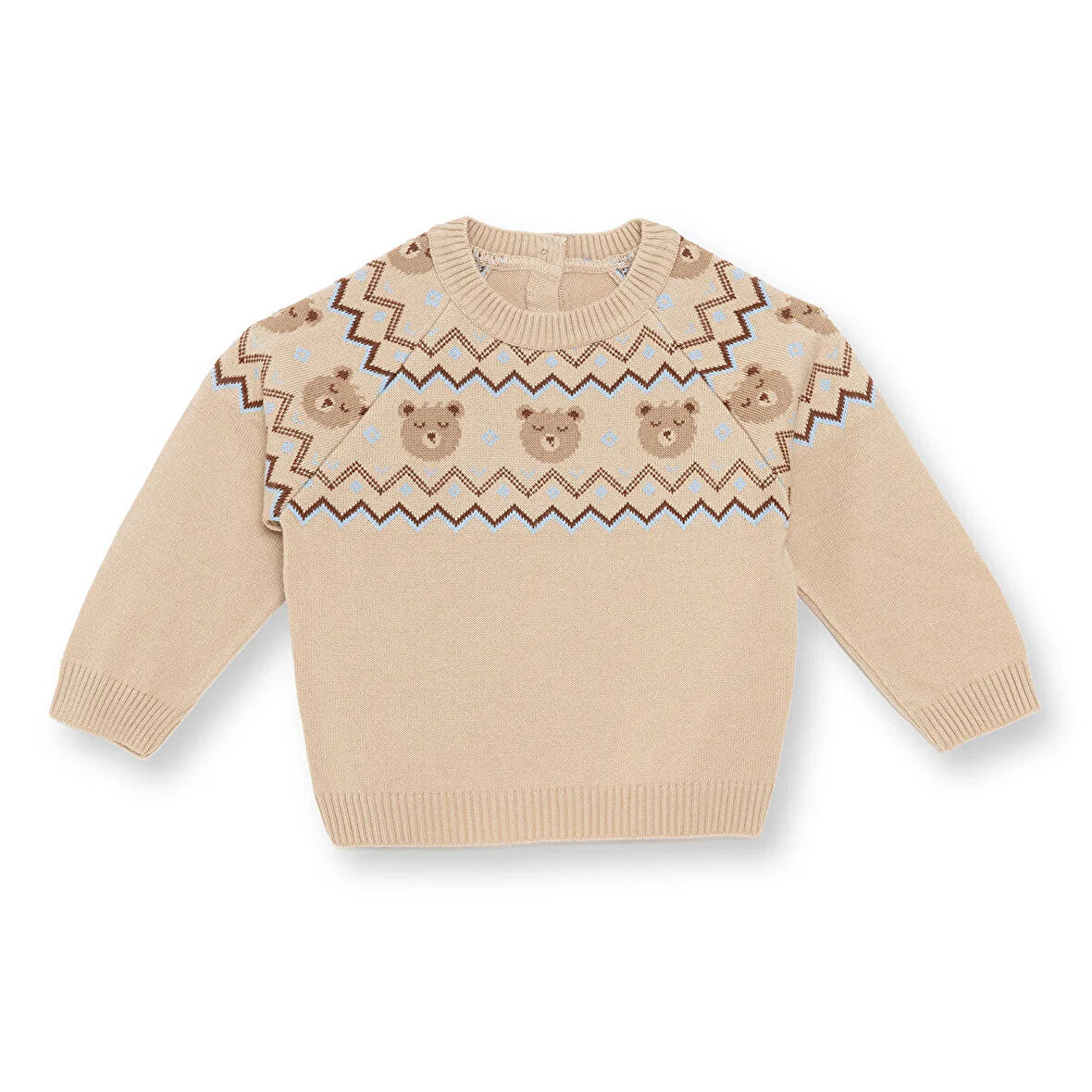 HelloBaby Erkek Bebek Hello Cute Bear Triko Kazak Bisiklet Yaka Uzun Ko