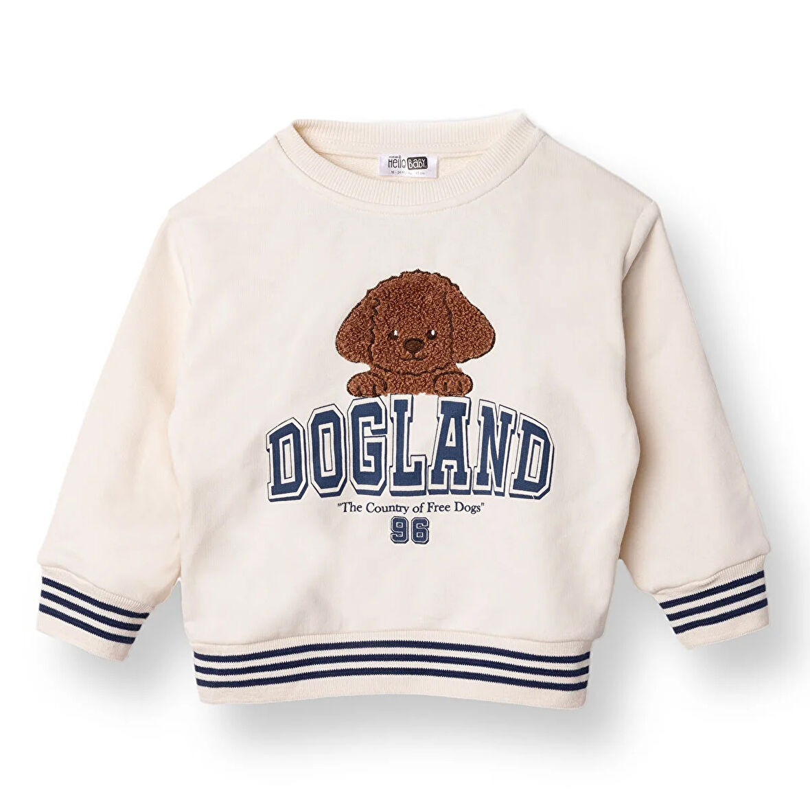 HelloBaby Erkek Bebek Happy Animals Sweatshirt İki İplik Bisiklet Yaka Uzun Kol