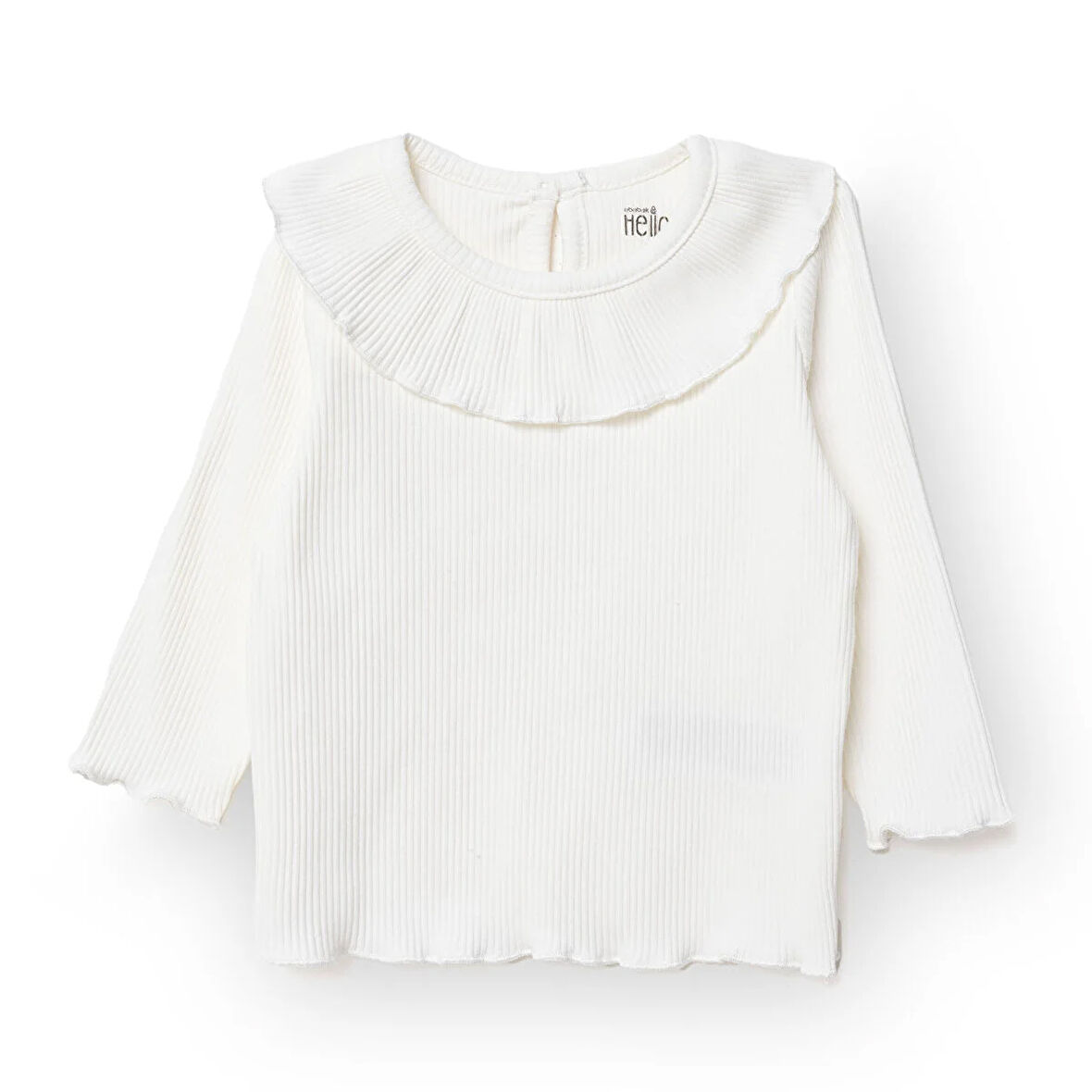 HelloBaby Kız Bebek Yenidoğan Sweatshirt Düğmeli Kaşkorse Bisiklet Yaka Uzun Kol