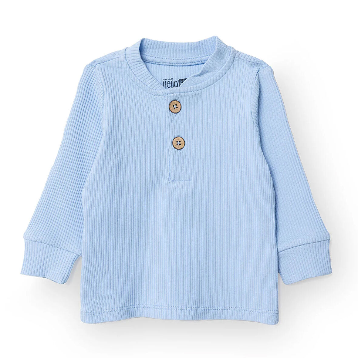 HelloBaby Erkek Bebek Yenidoğan Sweatshirt Düğmeli Kaşkorse Bisiklet Yaka Uzun Kol