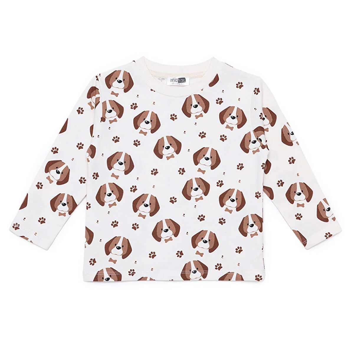 HelloBaby Uzun Kol Tshirt Happy Animals Bisiklet Yaka