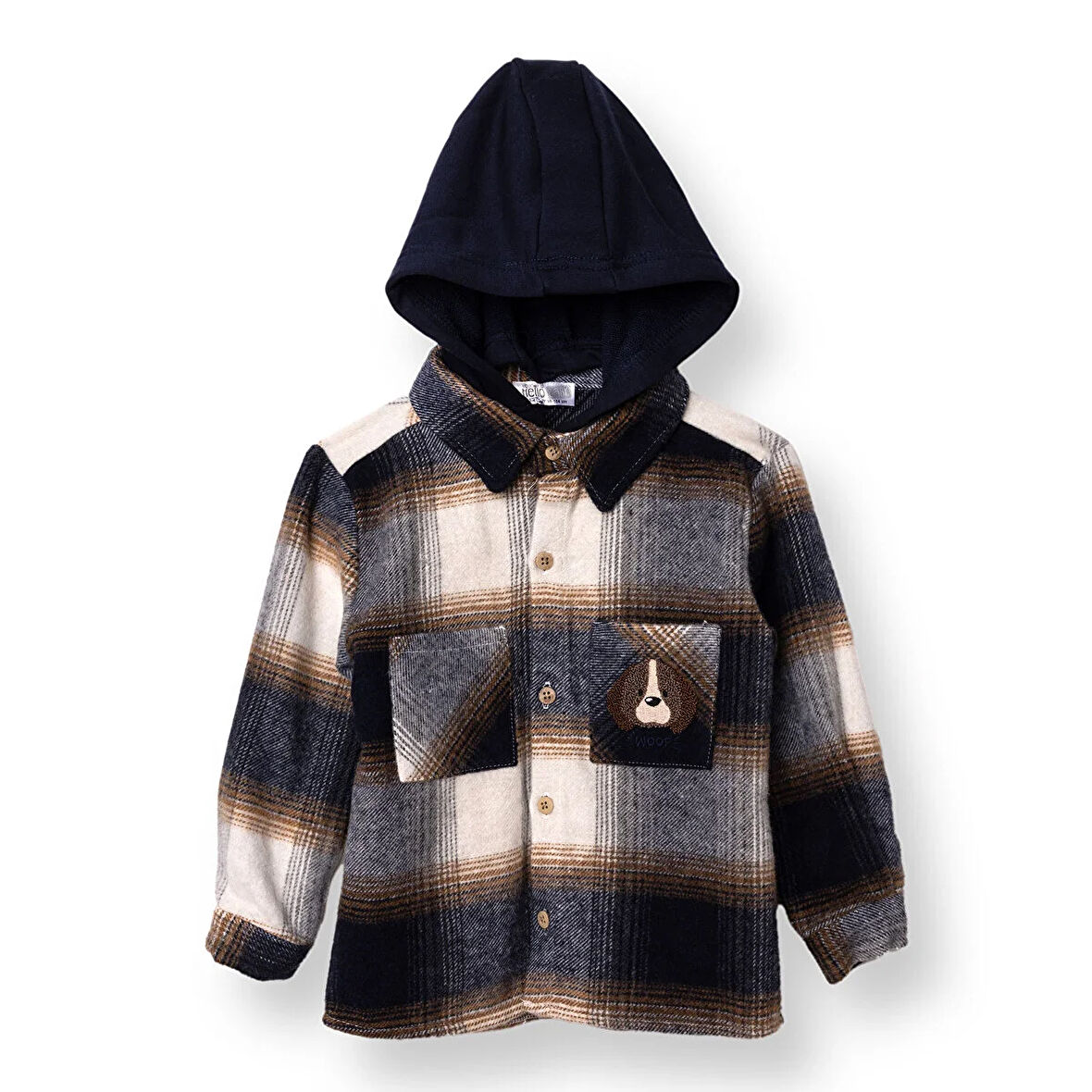 HelloBaby Erkek Bebek Happy Animals Gömlek Kapüşonlu Uzun Kol