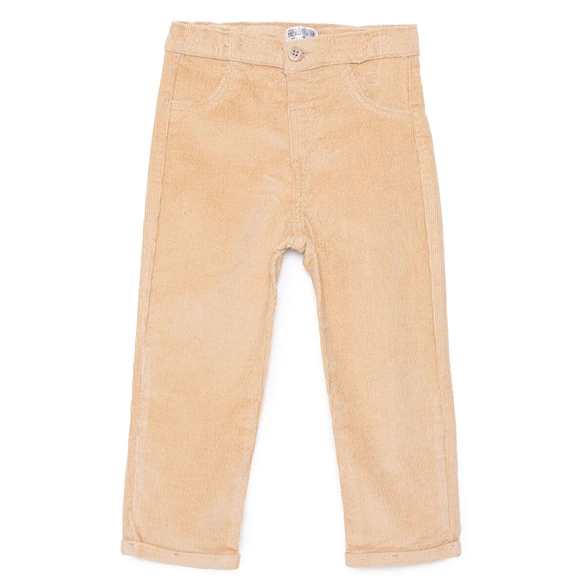 HelloBaby Erkek Bebek Hello Cute Bear Pantolon Kadife Ribanalı Paça