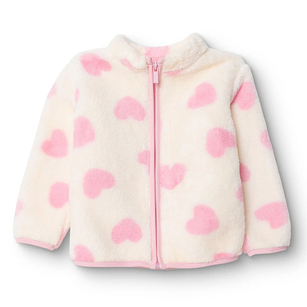 HelloBaby Kız Bebek Monochrome Welsoft Hırka Peluş Uzun Kol