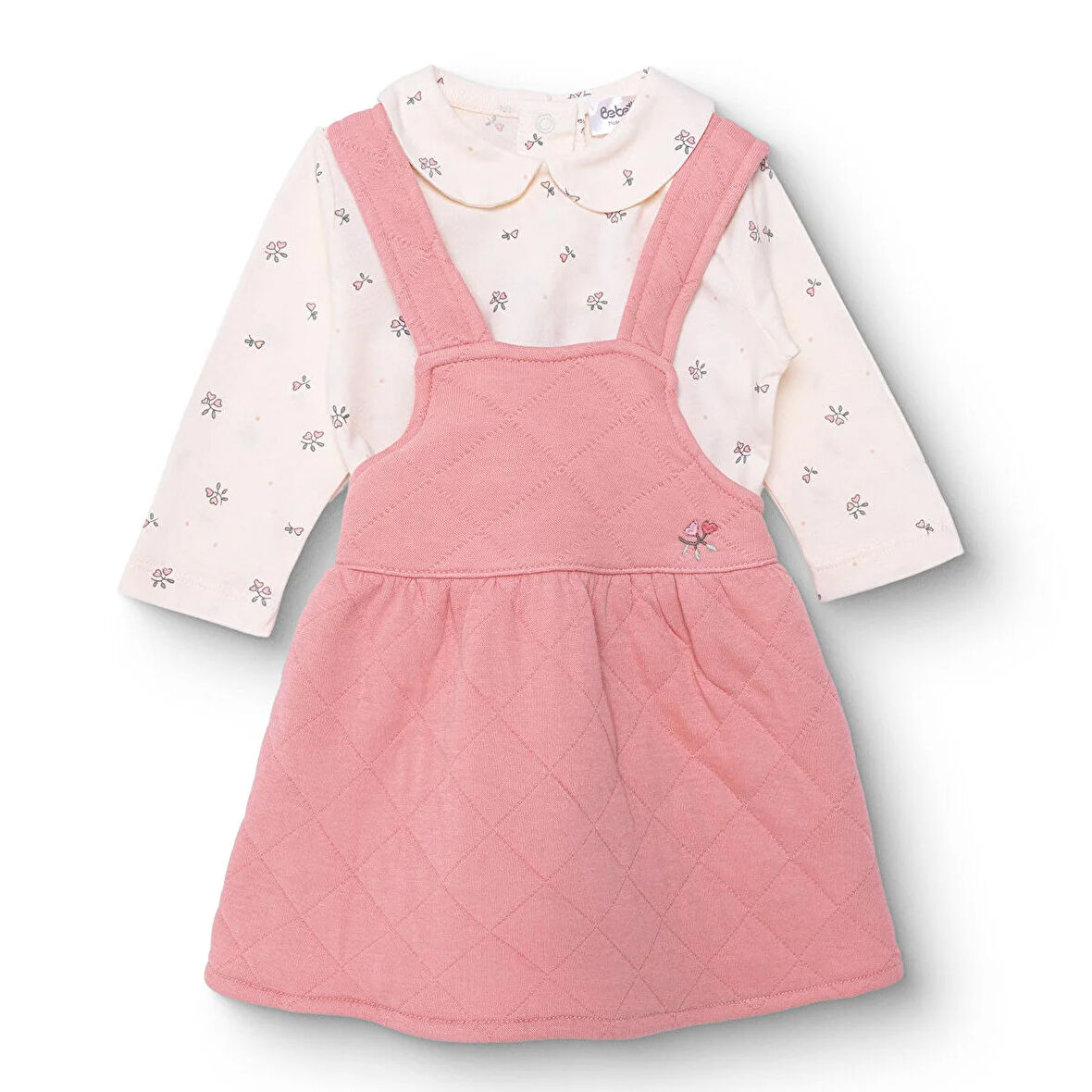 Bebetto Kız Bebek Yenidoğan Jile-Sweatshirt Petite Fleurs Bebe Yaka Uzun Kol