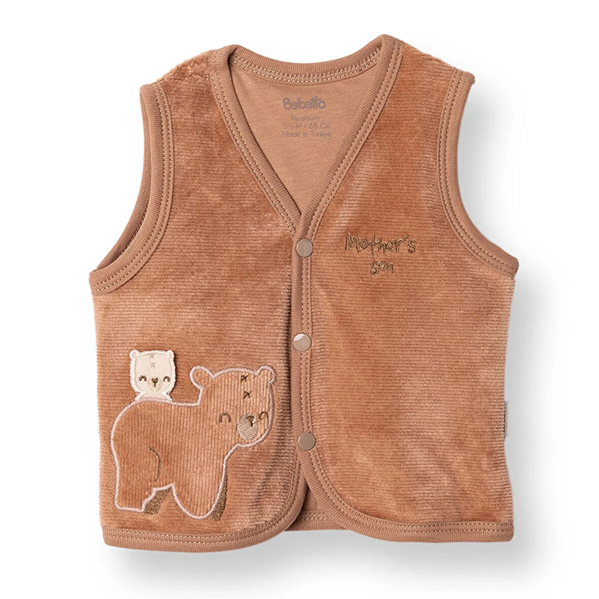 Bebetto Erkek Bebek Yenidoğan Yelek Mother's Kadife V Yaka Atlet Kol