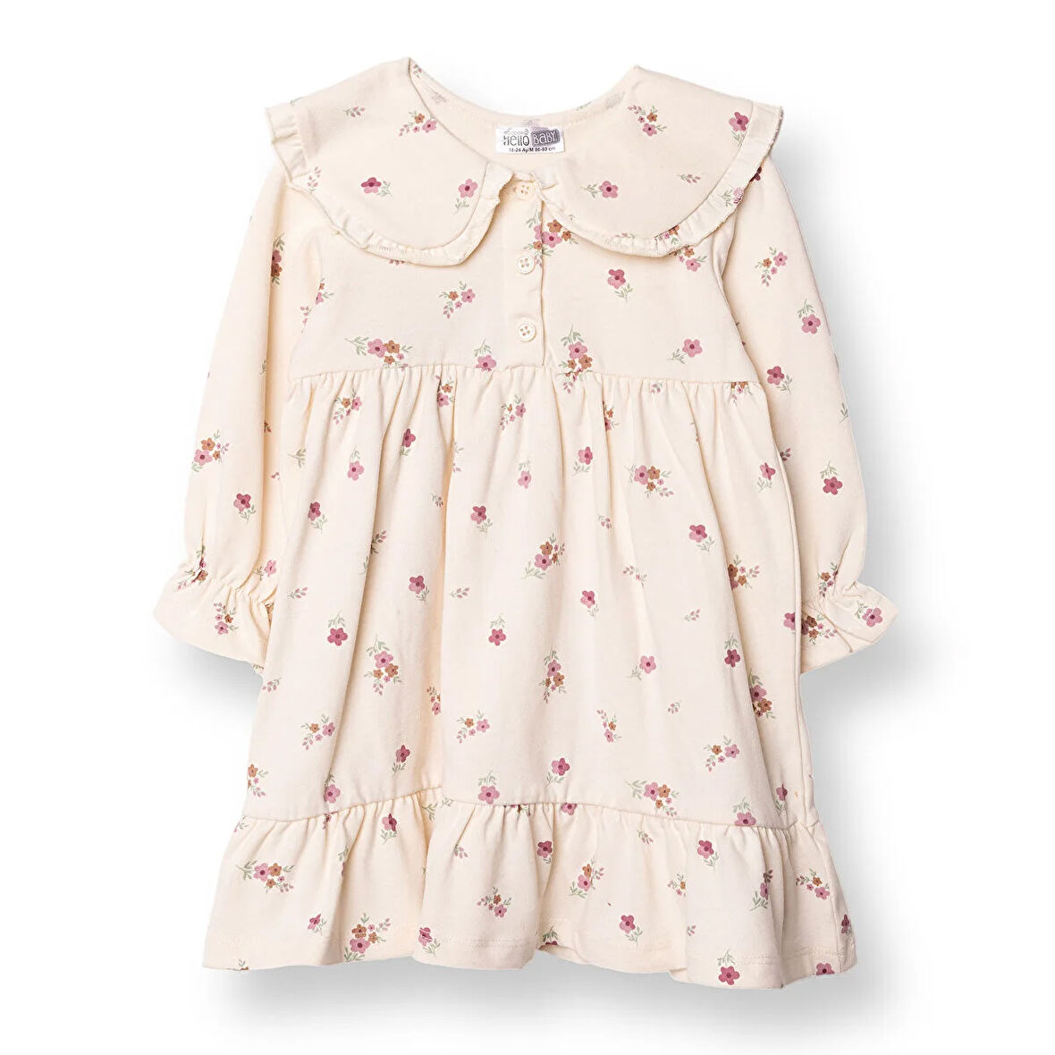 HelloBaby Kız Bebek Enjoy Bear Elbise Süprem Uzun Kol